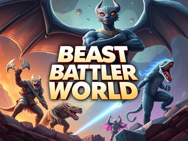 Beast Battler World Campaign game banner featuring mythical creatures